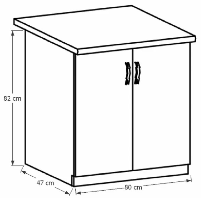 Dolná kuchynská skrinka D80 Provense (biela + sosna andersen). Vlastná spoľahlivá doprava až k Vám domov. 1015164