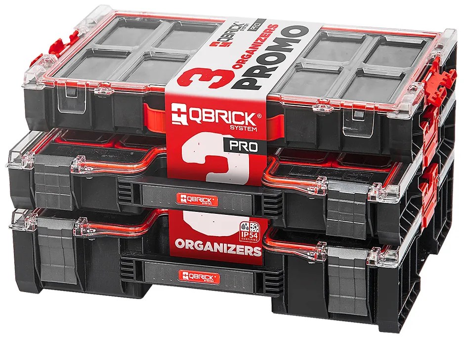 Sada zásuvkových Qbrick System PRO organizérov 300 + 200 + 100 MFI s nástenným konektorom