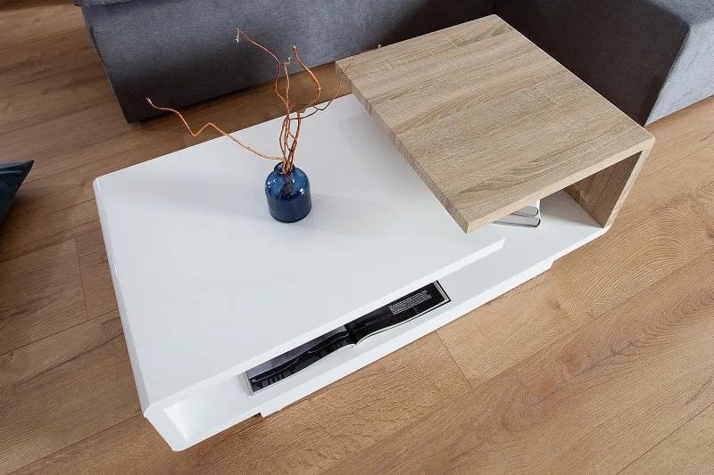 Konferenčný stolík Concept 100cm biela + dub
