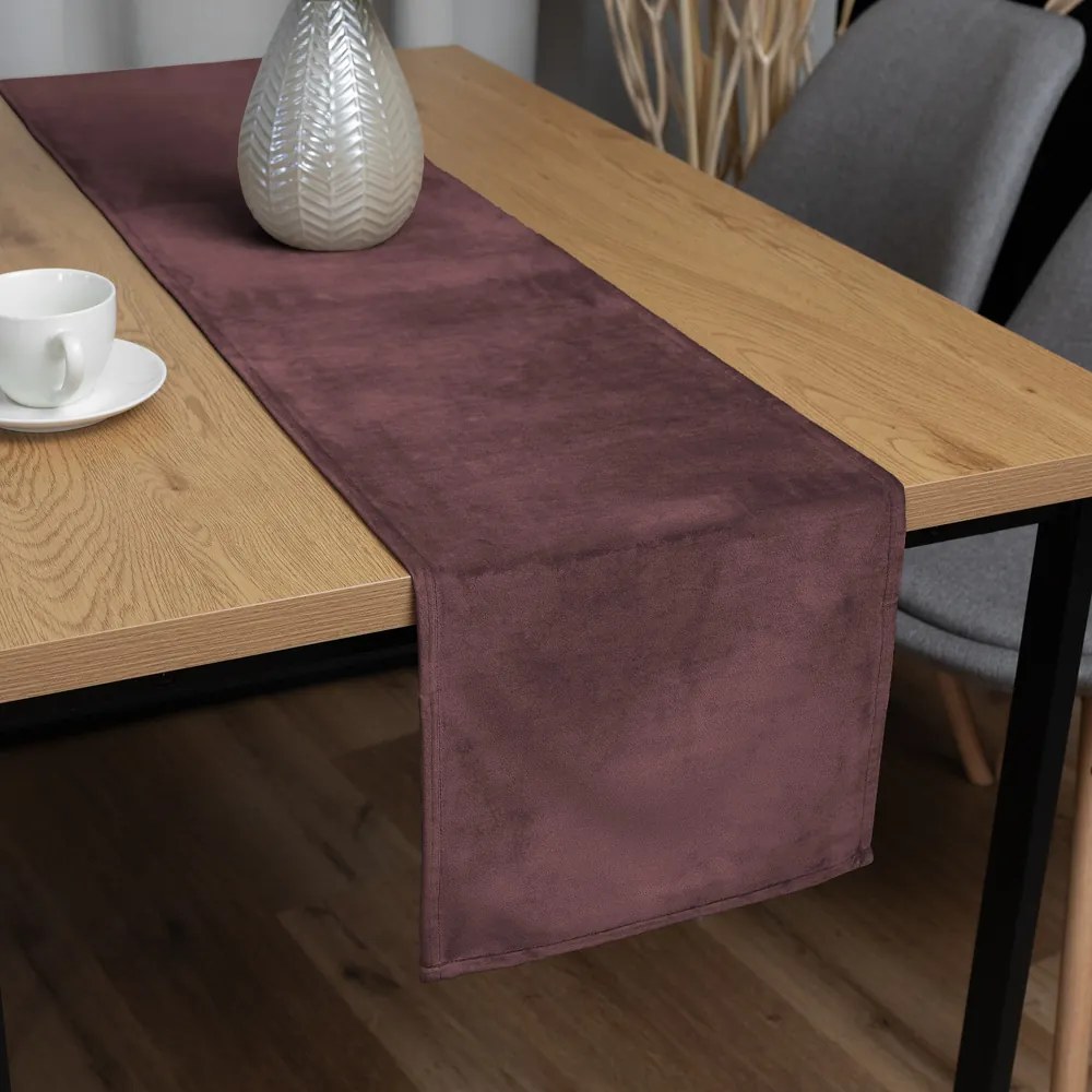 Biante Zamatový behúň na stôl Velvet Prémium SVP-019 Hnedofialový 35x180 cm