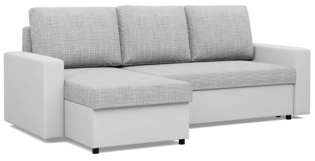 Rohová rozkladacia sedacia súprava LUNA Sivá/biela