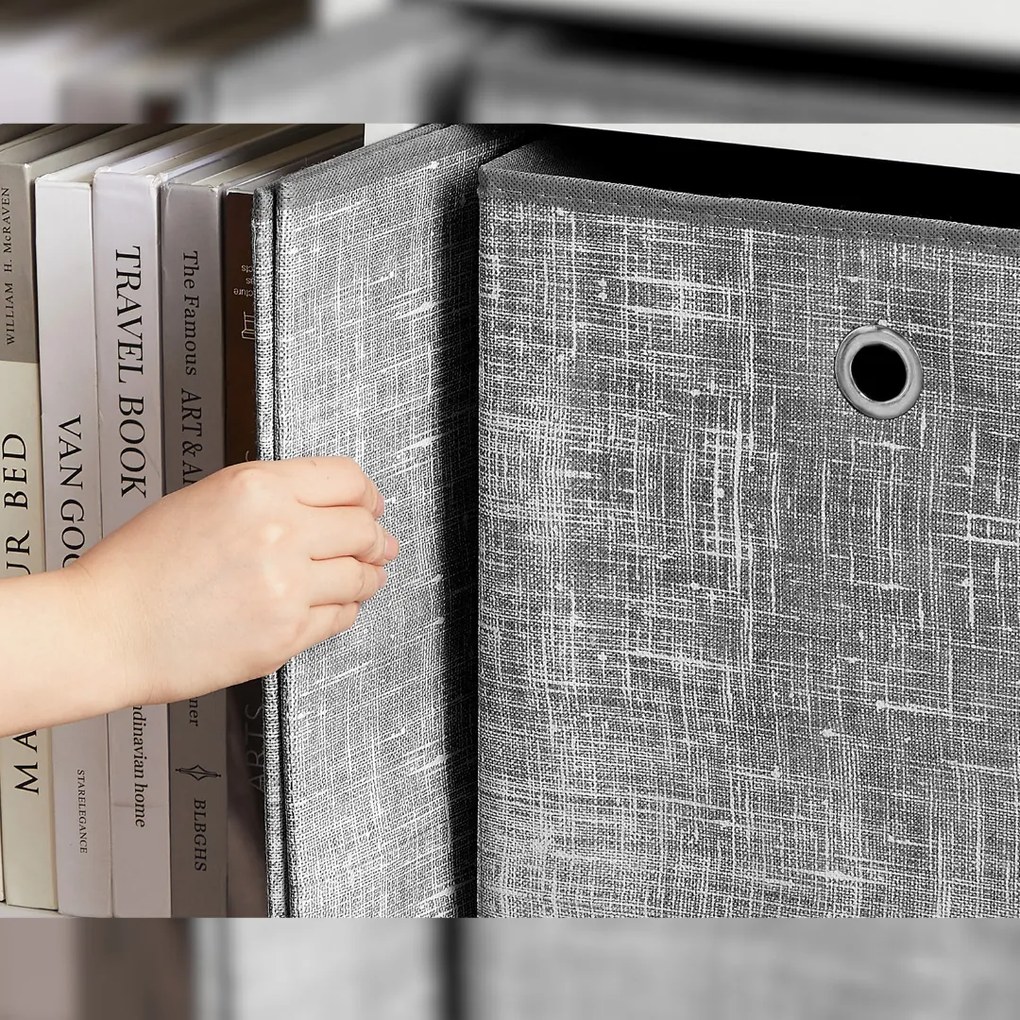 Úložné boxy GARY 6ks,30x30x30cm, šedá Jurhan