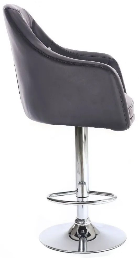 LuxuryForm DESIGN Barová stolička ROMA na striebornom tanieri - čierna