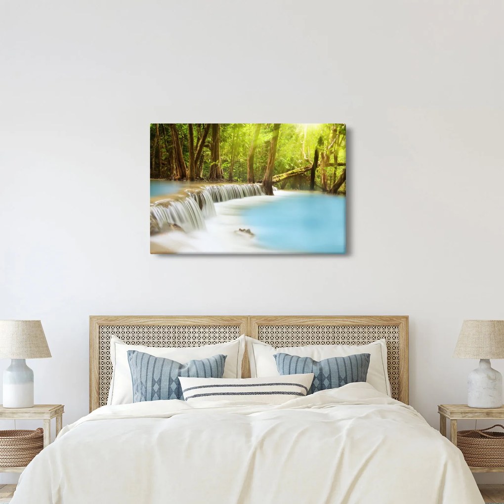 Obraz Huay Mae Kamin vodopádu v lese (90x60 cm)