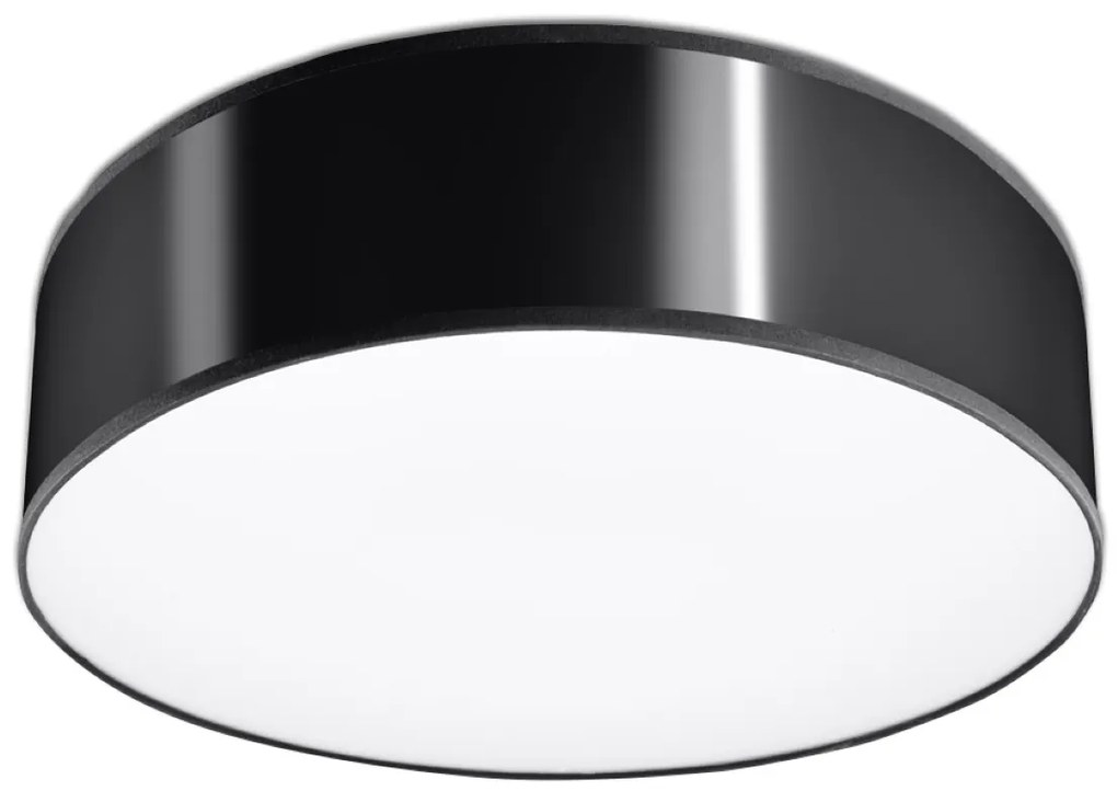 Stropné svietidlo Arena, 1x čierne plastové tienidlo, (biely plast), (fi 35 cm)