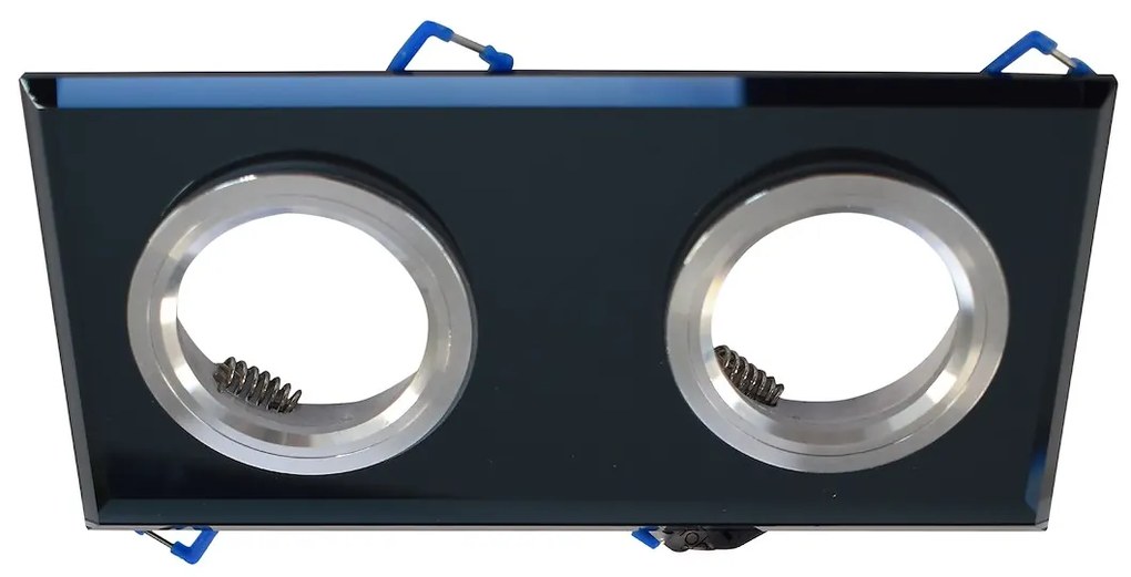 Podhľadové svietidlo Glass Square II, 1x sklenené/čierne kovové tienidlo, b