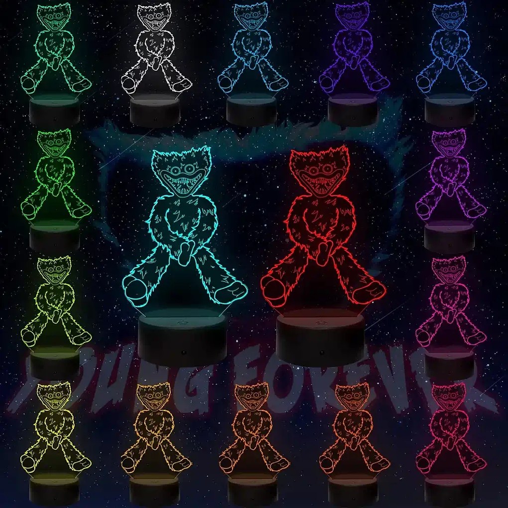 3Dmix 3DL-DFS058 – 3D LED nočná lampa - Huggy Wuggy (Aroma)