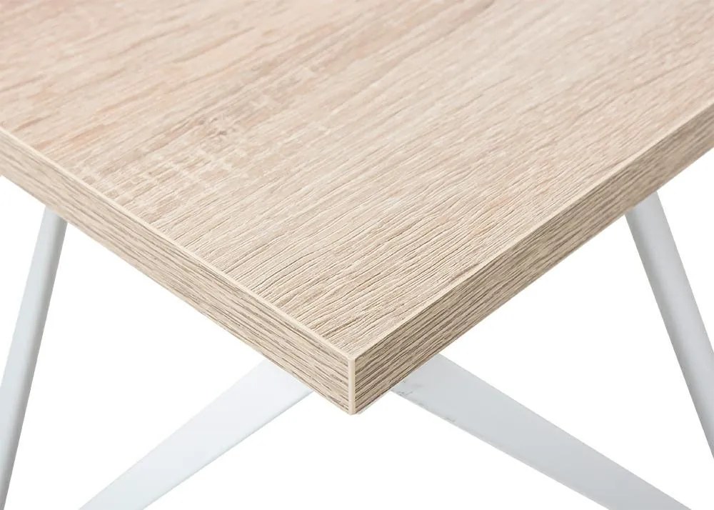 Konferenční stolek Curved 60 cm bílý/dub tmavý