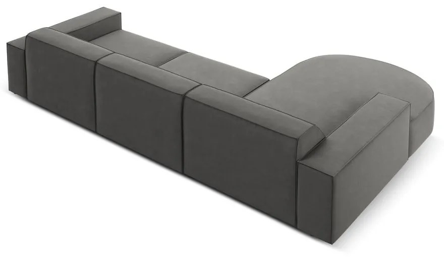 Sivá zamatová rohová pohovka (ľavý roh) Jodie - Micadoni Home