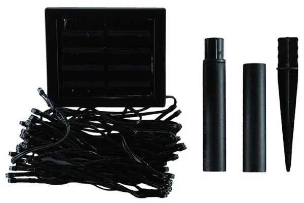 DECOLED Venkovní řetěz SOLAR 5 m, ledově bílá, 50 diod