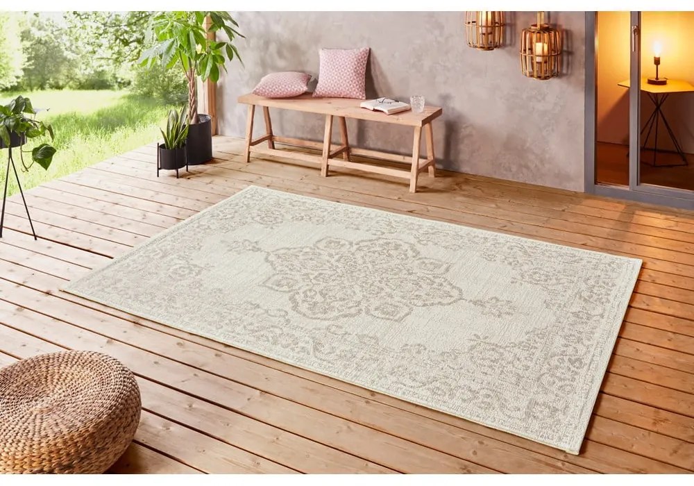 Béžový vonkajší koberec NORTHRUGS Tilos, 160 x 230 cm