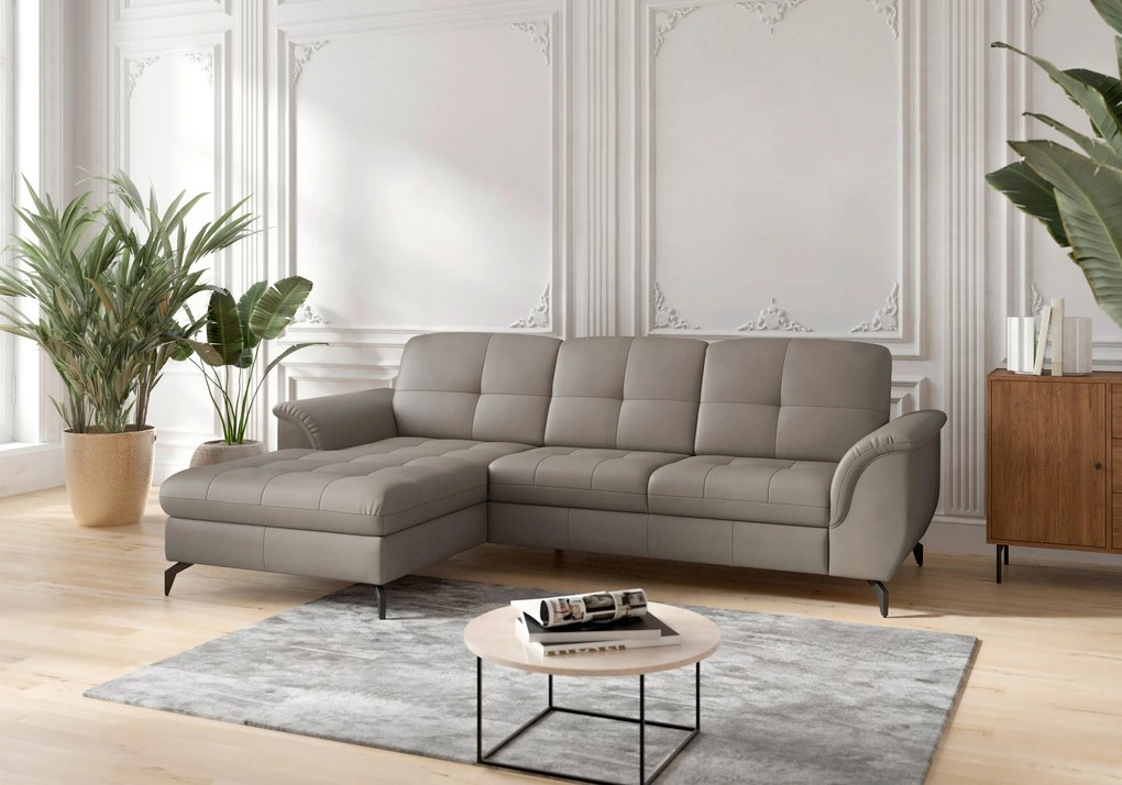XXXLutz ROHOVÁ SEDAČKA, textil, koža, sivá Sit & More - Sedačky - 000144016308