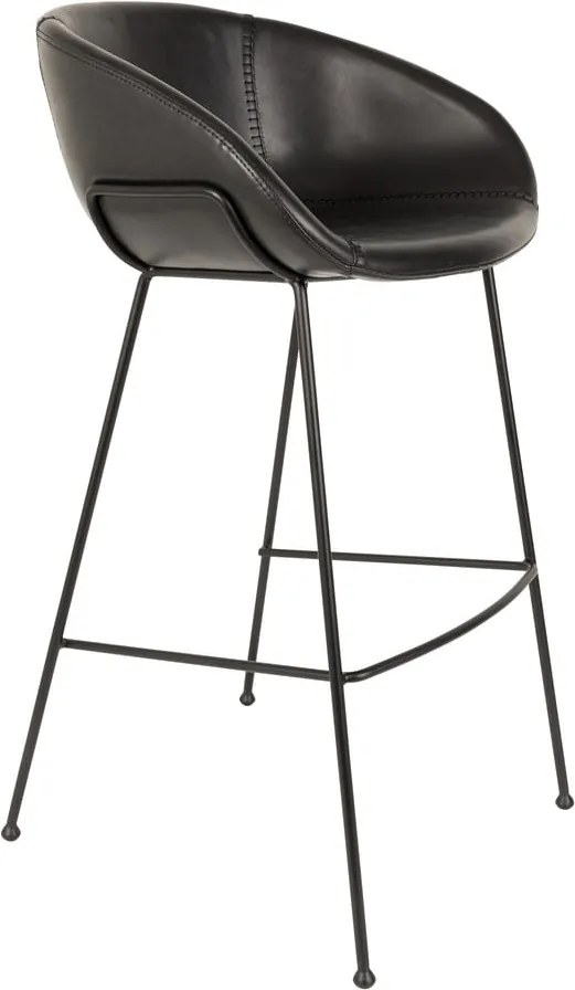 Sada 2 čiernych barových stoličiek Zuiver Feston, výška sedu 76 cm
