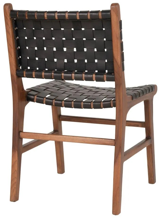 Čierno–hnedé jedálenské stoličky z teakového dreva v súprave 2 ks Perugia – House Nordic