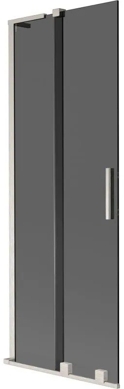 Mexen Velar L, 2-krídlová posuvná vaňová zástena 70 x 150 cm, 8mm šedé sklo, brúsená oceľ, 896-070-003-41-97