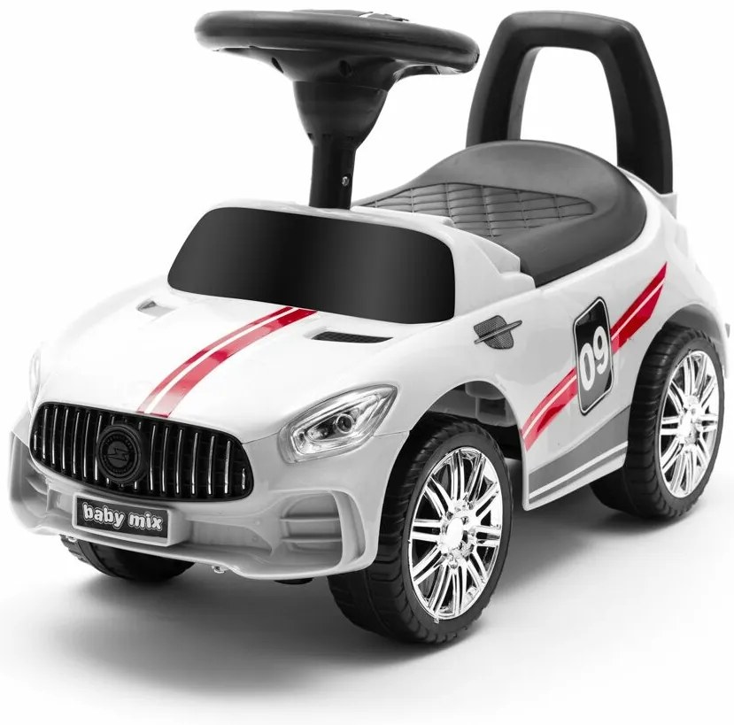 Baby Mix Detské odrážadlo so zvukom Racer, biela