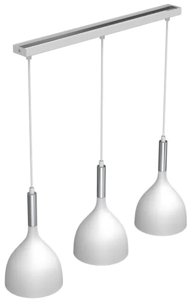 Luster na lanku NOAK 3xE27/15W/230V biela/chróm