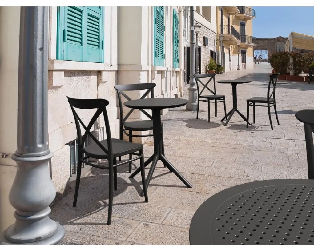 SKY FOLDING Ø60 sklopný záhradný stôl black