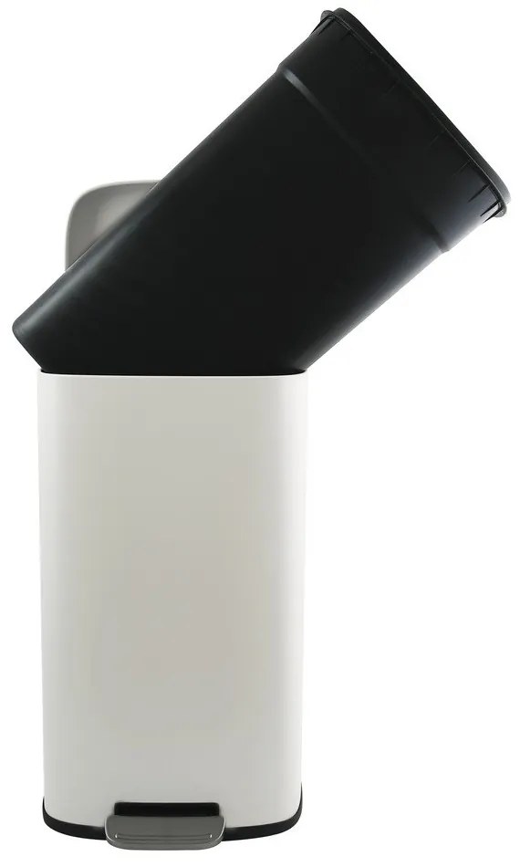 Matne biely nášľapný oceľový odpadkový kôš 50 l Akira – Spirella