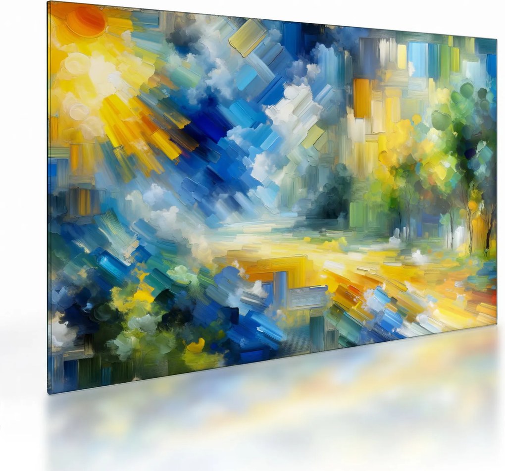 Sklenený obraz - Abstraktný slnečný deň (70x50 cm)