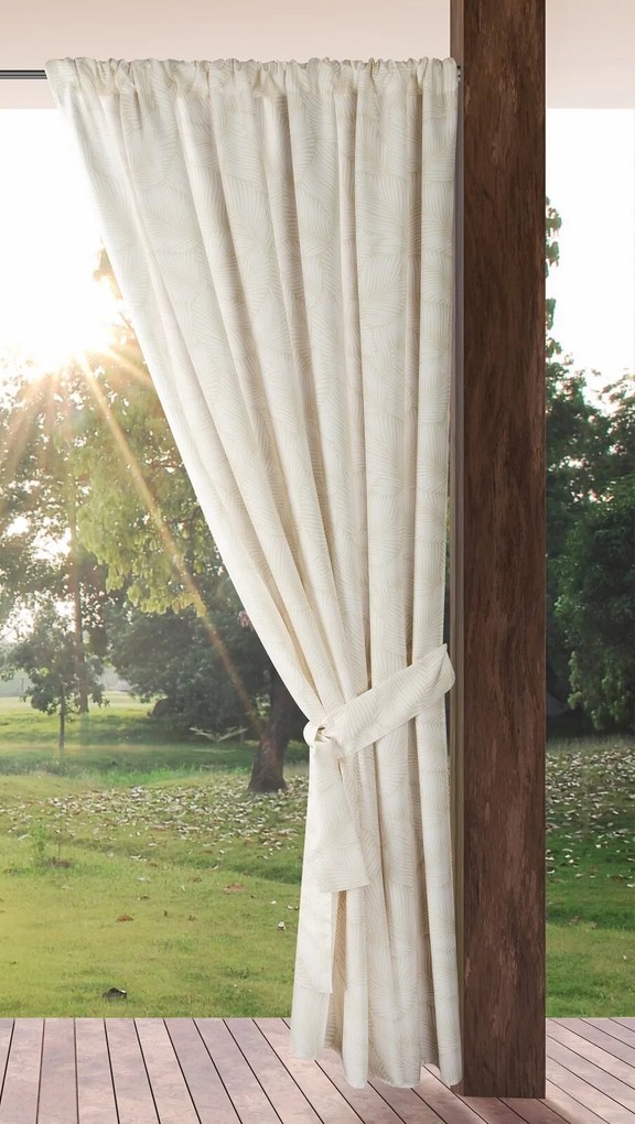 ZÁHRADNÝ VODEODOLNÝ ZÁVES NA PÁSKE GARDEN 155X200 CM LISTY