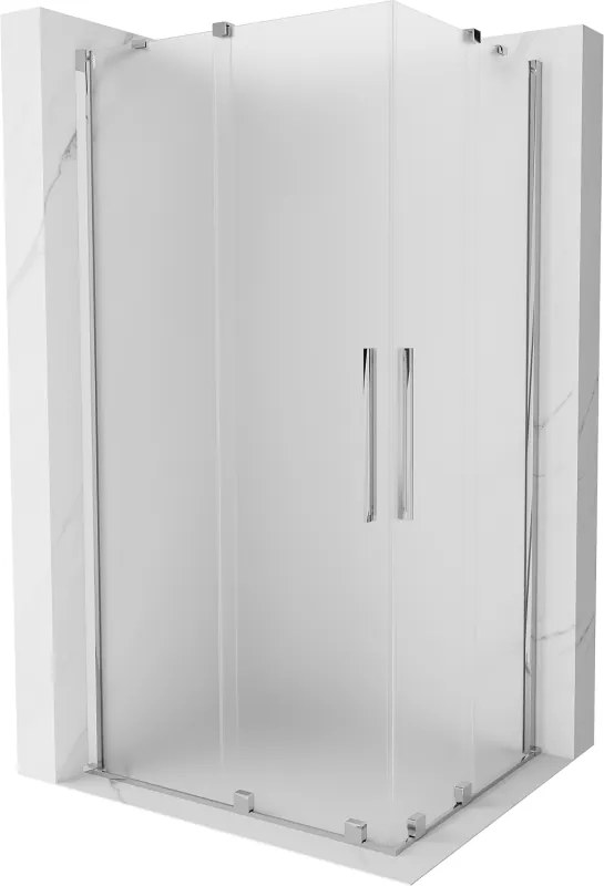 Mexen Velar Duo, sprchový kút s posuvnými dverami 90 x 80 cm, 8mm sklo námraza, chrómová, 871-090-080-32-01