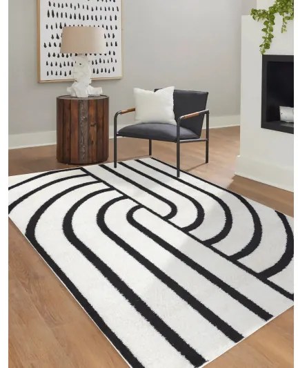 Kusový koberec Mode 8631 geometric cream/black, 120x170, čiernobiela, kancelária, Dywany Łuszczów