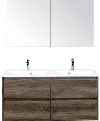Kúpeľňová zostava Sanox Porto mramor skrinka 120 cm 4 zásuvky dub tmavý