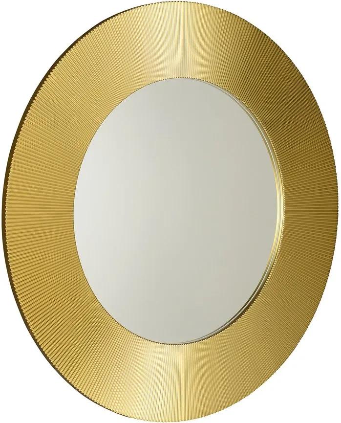 SAPHO - SUNBEAM zrkadlo v ráme, priemer 90cm, zlatá (SB900)