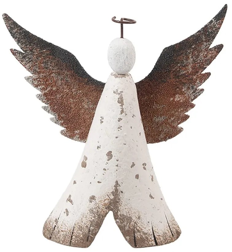 Dekorácia drevená figúrka anjel Angel Rustic M - 14*4*15 cm