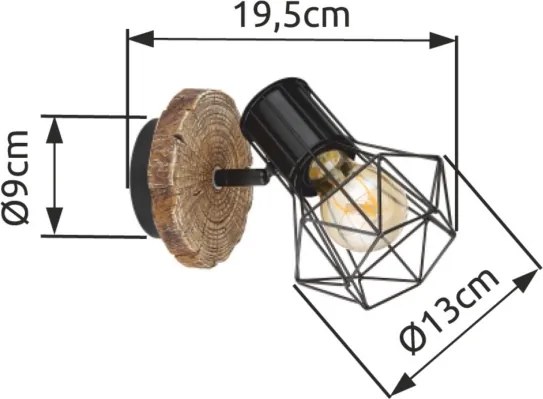Globo 54017W-1 - Nástenné bodové svietidlo PRISKA 1xE27/60W/230V