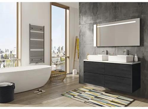 Kúpeľňová skrinka pod umývadlo Sanox Porto farba čela black oak ŠxVxH 120 x 59 x 50 cm umývadlová doska biela matná