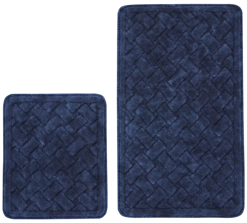 Súprava 2 kusov kúpeľňových predložiek Dante tmavomodrá
