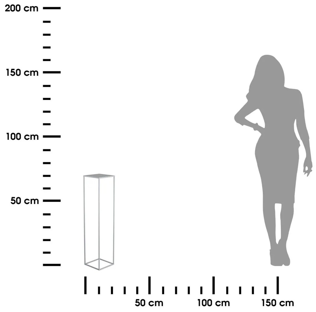 HowHomely STOJAN NA KVETINÁČ SIMPLE 70X24X24 CM SIVÁ