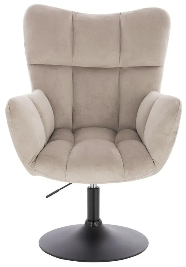 LuxuryForm DESIGN Otočné kreslo AURORA VELUR na čiernom tanieri - latte