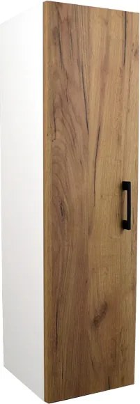 Comodo Doplnková kúpeľňová skrinka vysoká Agria W V 30 - biela/zlatý dub