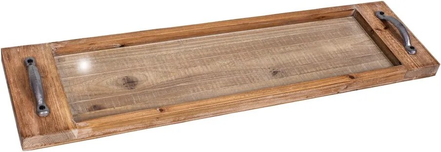 Podnos z jedľového dreva Antic Line Verre, dĺžka 76 cm