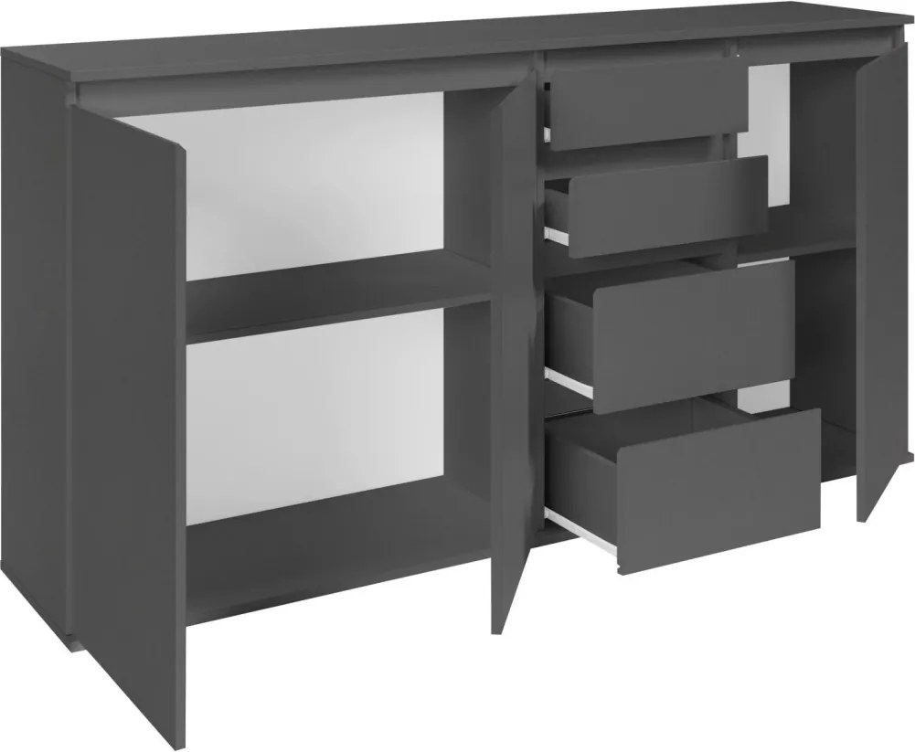 Široká komoda so šuplíkmi Brest, 160 cm, antracitová