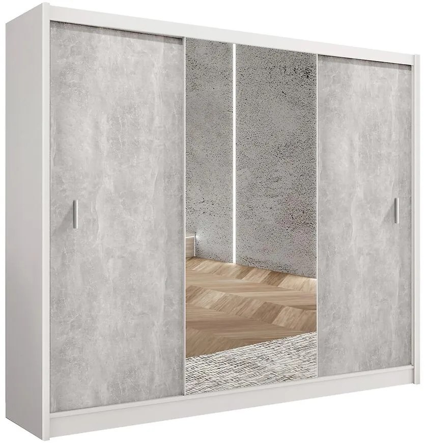 Skriňa Stone 250 biela/betón