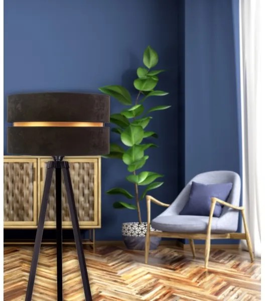 Duolla - Stojacia lampa DUO 1xE27/60W/230V pr. 44 cm čierna/wenge