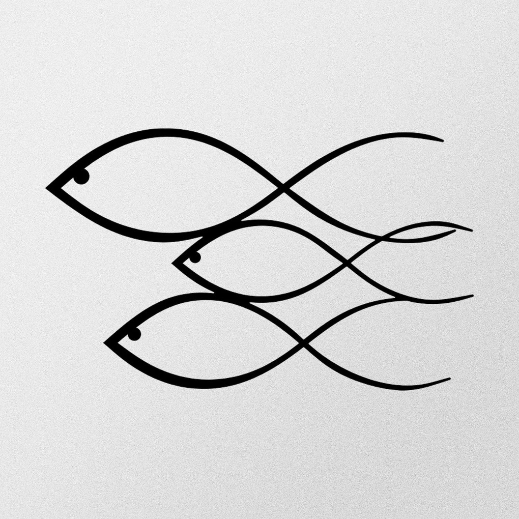 Nástěnná kovová dekorace Fish černá