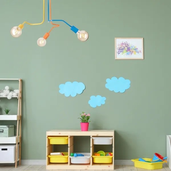 Prisadený luster MATYLDA 3xE27/60W/230V pestrofarebná