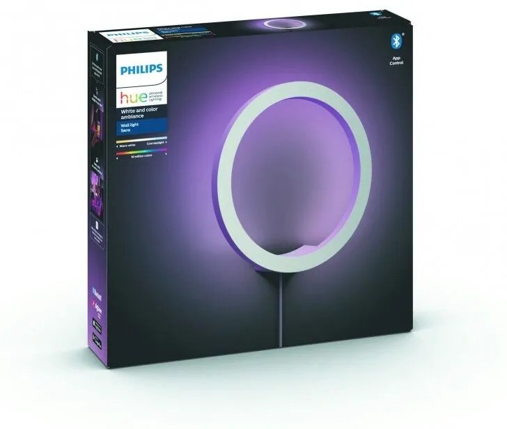 PHILIPS HUE Nástenné LED inteligentné osvetlenie HUE SANA s funkciou RGB, 20W, teplá biela-studená biela, okrúhl