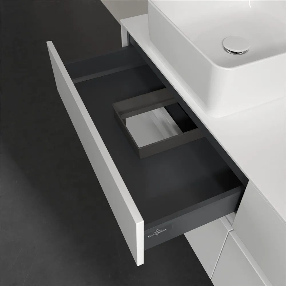 VILLEROY &amp; BOCH Collaro závesná skrinka pod dve umývadlá na dosku, 4 zásuvky, 1400 x 500 x 548 mm, White Matt, C04800MS