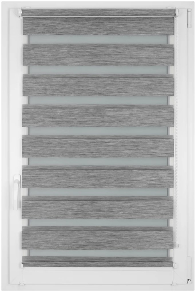 Dekodum Zatemňovacia Roleta Deň a Noc Strieborná Šířka (cm): 55, Dĺžka (cm): 150, Strana a farba mechanizmu: Práva – Biela