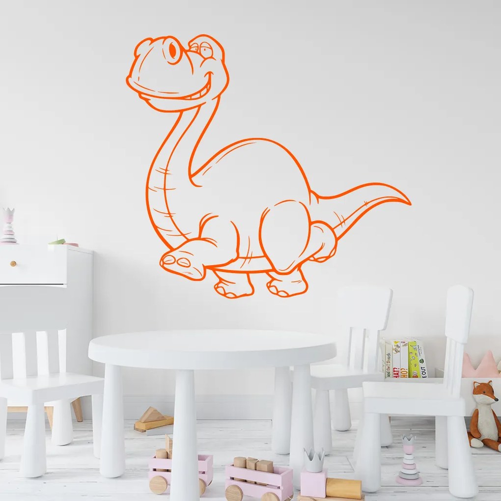 Veselá Stena Samolepka na stenu na stenu Brontosaurus Farba: černá