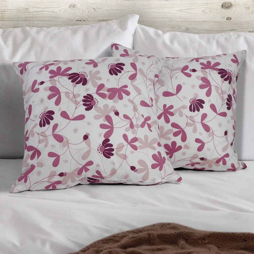 Polášek Bavlnená obliečka na vankúšik - kvetinová harmónia modrá | 40 x 40 cm