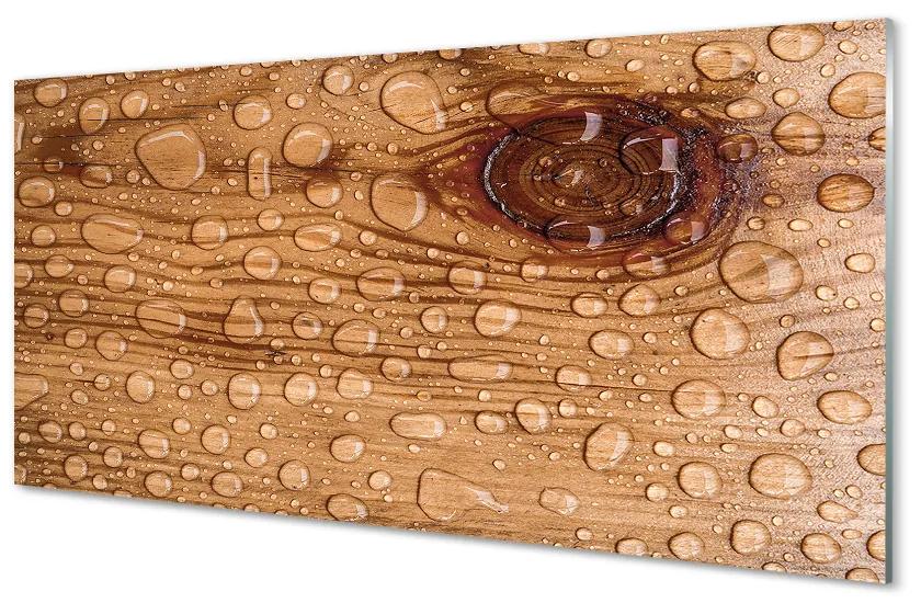 Obraz plexi Kvapky vody dreva 125x50 cm