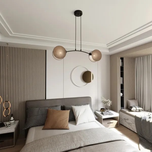 Luster na lanku MOTIF 2xE27/15W/230V béžová