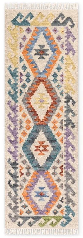 Obojstranný ručne tkaný vlnený behúň 60x190 cm Kamal Oasis – Nouristan